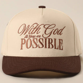 With God All Possible Embroidery Baseball Cap