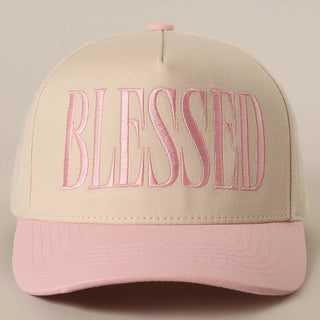 BLESSED Lettering Embroidery Baseball Cap