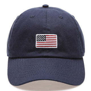 American Flag Patched Cotton Baseball Cap
