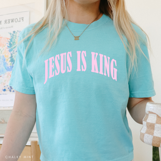Jesus is King Bright Colors Christian Crewneck T-Shirt Apparel