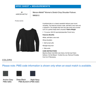 Custom Women’s Mercer+Mettle® Women's Stretch Drop Shoulder Pullover