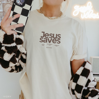 Jesus Saves Salvation Christian Crewneck T-Shirt Apparel
