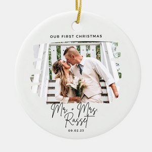Our First Christmas Newlywed Custom Ornament