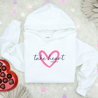 Take Heart Cozy Christian Valentines Hoodie