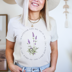 Colossians 3:17 Lavender Flower T-Shirt