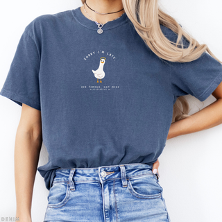 Sorry I'm Late, His Timing Not Mine Cute Graphic T-Shirt