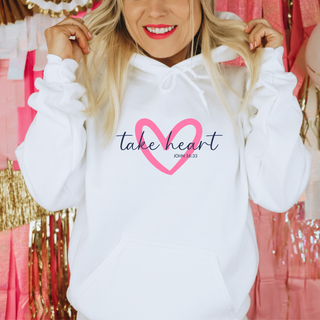 Take Heart Cozy Christian Valentines Hoodie