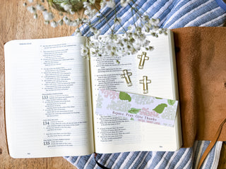 Cross Paper-Clip Set Rejoice, Pray, Give Thanks