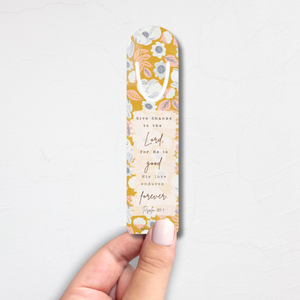 Give Thanks To The Lord For He Is Good Psalm 107:1 Metal Christian Bookmark