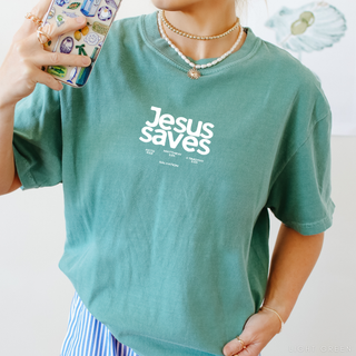 Jesus Saves Salvation Christian Crewneck T-Shirt Apparel