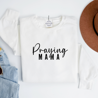 Praying Mama Christian Mothers Day Lightweight Crewneck