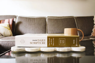 NASB Daily Scripture Super Giant Print Paperback White Gold