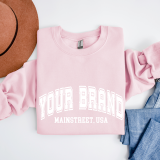 Custom Varsity Arched Mascot Team Sweatshirt (Min 3)