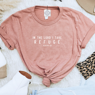 In the Lord I Take Refuge Psalm 61 Bella Canvas - Front and Back Design - March 2026 Collection