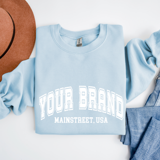 Custom Varsity Arched Mascot Team Sweatshirt (Min 3)