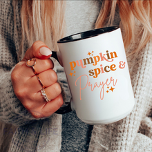 Pumpkin Spice & Prayer Fall Christian Coffee Mug