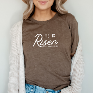 He Is Risen Matthew 28:6 Soft Christian Easter T-Shirt