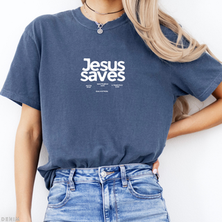 Jesus Saves Salvation Christian Crewneck T-Shirt Apparel