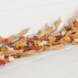 31617-5ft Garland-Cluster wildflowers with leaves