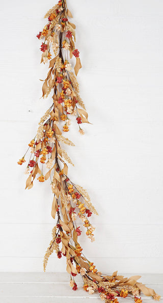 31617-5ft Garland-Cluster wildflowers with leaves