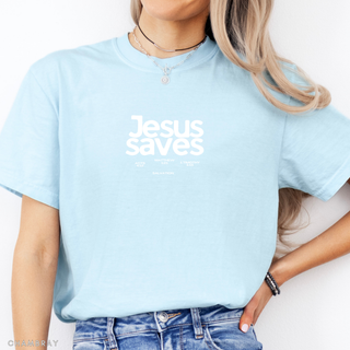 Jesus Saves Salvation Christian Crewneck T-Shirt Apparel