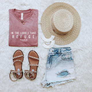 In the Lord I Take Refuge Psalm 61 Bella Canvas - Front and Back Design - March 2026 Collection