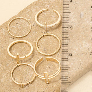 Six Piece Assorted Cross Rings Set