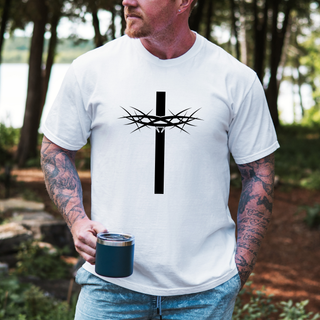 Crown of Thorns Cross Christian Graphic T-Shirt