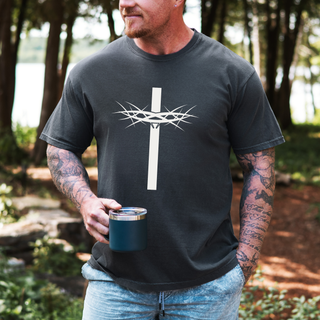 Crown of Thorns Cross Christian Graphic T-Shirt