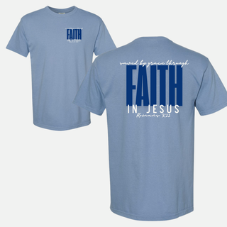 Saved By Grace Through Faith in Jesus Christian Crewneck T-Shirt Apparel