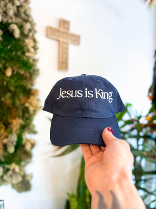 Embroidered Jesus Is King Baseball Hat