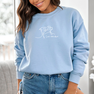 Love Came Down Christmas Manger Cozy Crewneck Sweatshirt