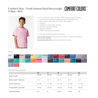 Custom Youth Garment-Dyed Heavyweight T-Shirt - Comfort Colors 9018