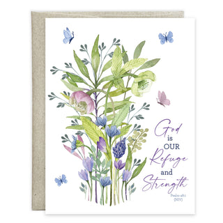 With Scripture Sympathy Card - Purple Stem/Butterflies