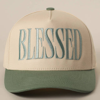 BLESSED Lettering Embroidery Baseball Cap