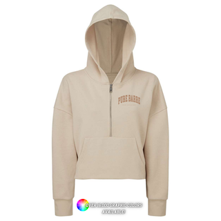Custom Branded Logo Half Zip Cropped Hoodie With Thumbhole (MIN. 3)