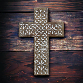 Pantego Hand Carved Wood Wall Cross