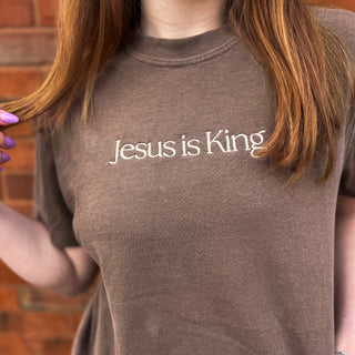 Embroidered Jesus is King Cute Christian T-Shirt
