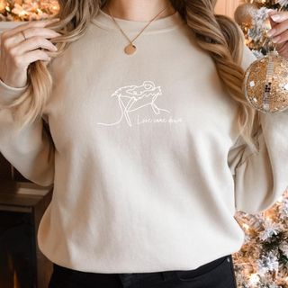 Love Came Down Christmas Manger Cozy Crewneck Sweatshirt