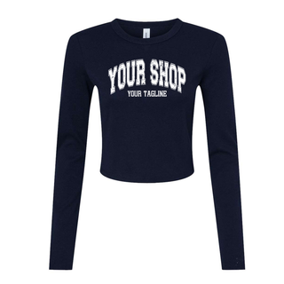 Custom Branded Logo Women's Micro Rib Long Sleeve Baby Tee (MIN. 3)