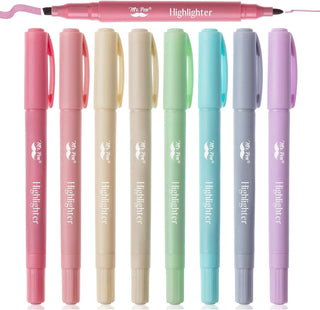 Dual Tip Highlighters, 8 Pack, Fine & Chisel Tip