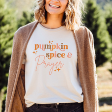 Pumpkin Spice & Prayer Fall Christian Graphic T-Shirt