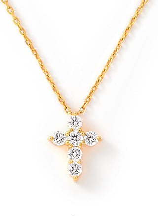 Small Cross Necklace for Women Cute Cubic Zirconia Necklace