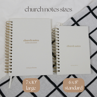 Church Notes Journal- White Spiral Linen- Christian Notebook