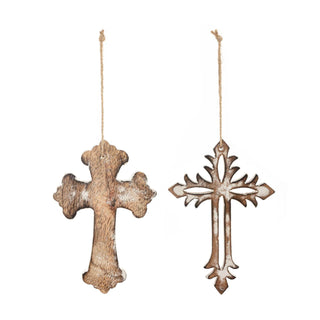 Wood Cross Ornaments - 2 Assorted