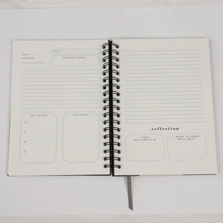 Church Notes Journal - Size Large, Black Spiral (7 x 10")