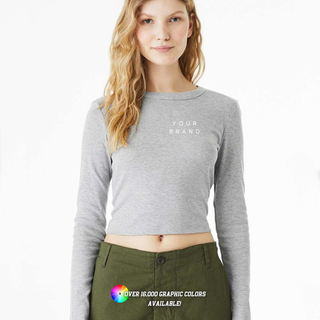 Custom Branded Logo Women's Micro Rib Long Sleeve Baby Tee (MIN. 3)