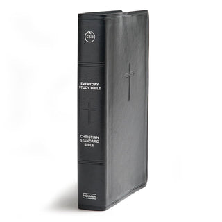CSB Everyday Study Bible, Black LeatherTouch, Black Letter, Study Notes, Illustrations, Articles, Easy-to-Carry, Easy-to-Read Bible Serif Type