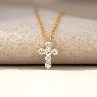 Small Cross Necklace for Women Cute Cubic Zirconia Necklace