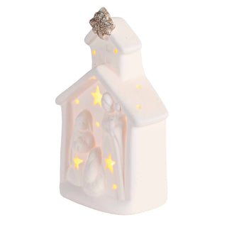 Nativity LED Light Up Church Porcelain